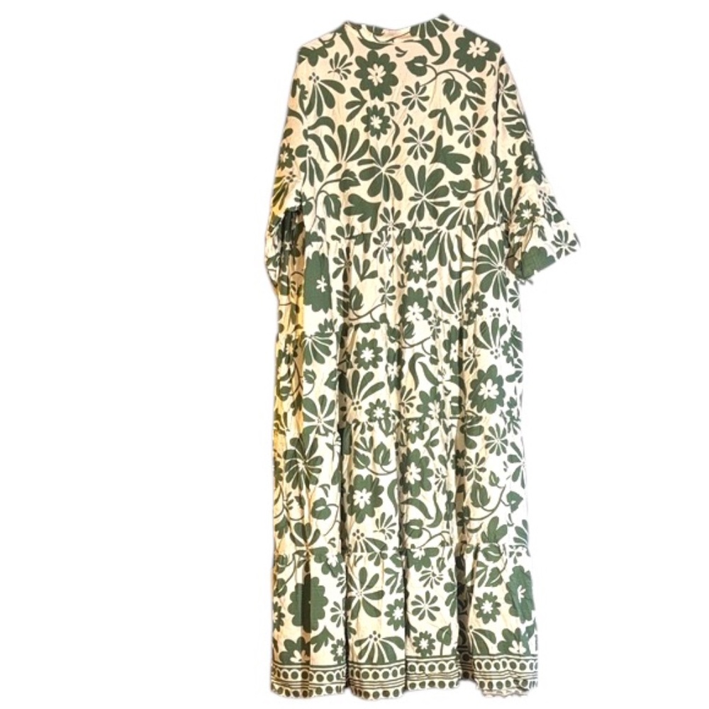 SHEIN Curve Green White Floral Women’s 4XL Maxi Dress New Without Tags - Picture 2 of 7
